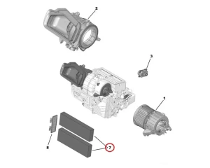 Cabin air activated carbon filter Peugeot 308 II