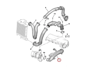 Turbo õhutoru OEM Citroen/Peugeot EP6