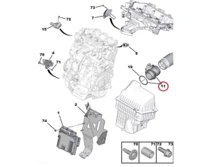 Mass air flow sensor(MAF) OEM Citroen/Peugeot 2.0HDI