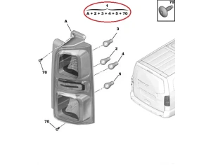 Задний фонарь правый OEM Jumpy/Expert/Proace 2016-
