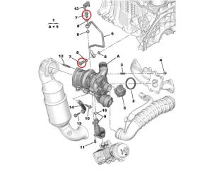 Turbo oil feed pipe bolt OEM Citroen/Peugeot 1,6 EP6