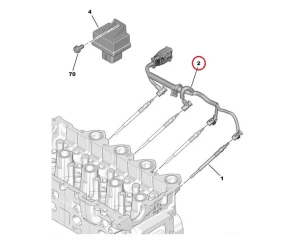 Hehkutulppien johtosarja OEM Citroen/Peugeot