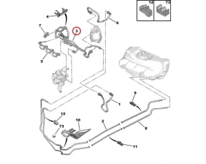Трубки топлива с ручным насосом OEM Citroen/Peugeot 1,4HDI