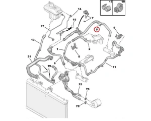 Jäähdytysnesteputki OEM Citroen/Peugeot 2,7HDi