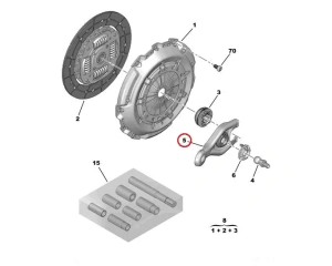 Sidurikahvel OEM Peugeot 206/Partner, Citroen Berlingo (trossiga sidur)