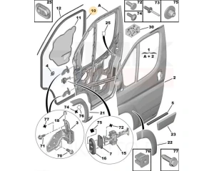 Esiukse tihend vasak OEM Boxer/Jumper/Ducato 2006-