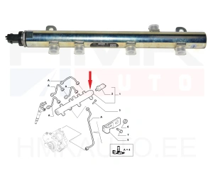 Tube de distributeur, carburant (avec senseur de pression) OEM Jumper/Boxer 3,0HDi / Ducato/Daily 2,3JTD/3,0JTD Euro4