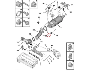 Joint d'étanchéité, tuyau d'échappement OEM Jumper/Boxer/Ducato 3,0HDI Euro5