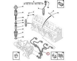 Pihustitorude komplekt OEM Citroen/Peugeot 1,9D DW8