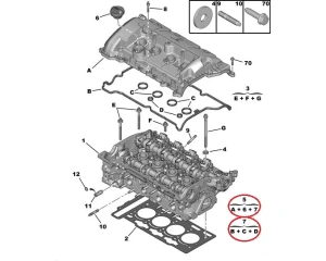 Клапанная крышка OEM Citroen Peugeot EP6C
