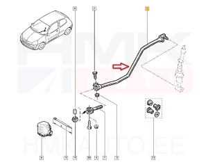Тяга переключения передач КПП OEM Renault Clio II