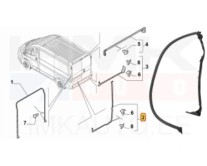 Door seal, rear door left OEM Jumper/Boxer/Ducato 2006- H1