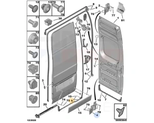 Tagaukse tihend vasak OEM Jumper/Boxer/Ducato 2006- H3