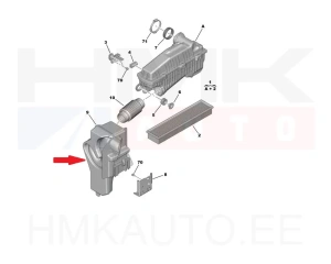 Turbo õhutoru (resonaator) OEM Citroen/Peugeot