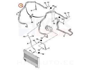 Ilmastointilaitteen putket OEM Citroen Jumpy/Peugeot Expert 2007- 2,0HDi