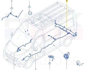 Parkimisandurite juhtmestik tagumine OEM Renault Master 2,3DCI 2019- (RWD+FWD ilma astmelauata stange)  (2-le andurile)