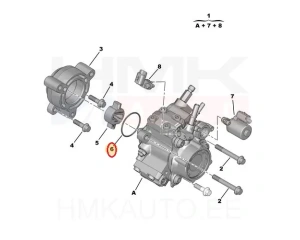 Ruiskutuspumpun tiiviste OEM Peugeot/Citroen 2,2HDi Euro5