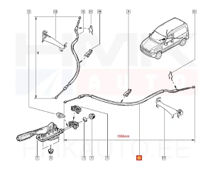 Трос стояночного тормоза задний левый Renault Kangoo 4x4