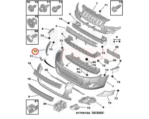 Front bumper trim right OEM Berlingo 2008-