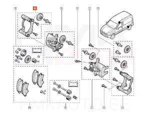 Pidurisadula raam (kelk) tagumine parem OEM Renault Kangoo 4x4