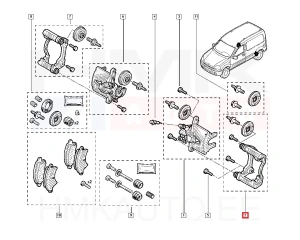 Brake caliper carrier rear left OEM Renault Kangoo 4x4