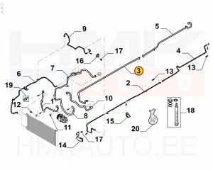 Ilmastointi putki takana, matalapaine OEM Renault Trafic III L2 2014-