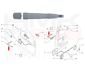 Ukselink välimine parem OEM Jumpy/Expert/Scudo 2007-  (hall)