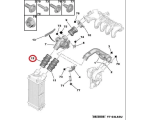 SOODUS!!! Turbo õhuvoolik OEM Citroen/Peugeot 1,6HDi DV6TED4