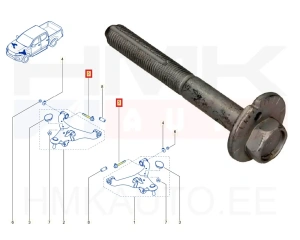 Болт эксцентриковый (развала) переднего рычага OEM Nissan Navara/Renault Alaskan
