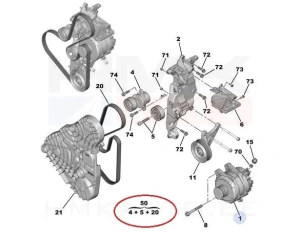 Комплект поликлинового ремня OEM Jumper/Boxer 2,0BlueHDi