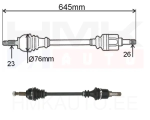 Приводной вал в сборе левая Renault Clio III