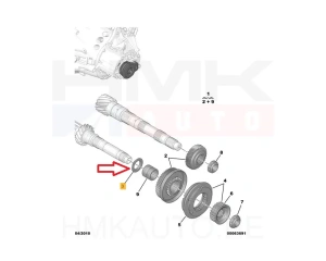 Rondelle entretoise 5ème vitesse OEM Citroen/Peugeot BE3,BE4