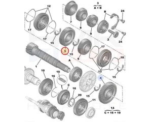 Hammaspyörä 2-vaihde OEM Jumpy/Expert