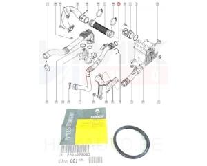 Bague d'étanchéité, gaine de suralimentation OEM Renault 1,5DCI K9K