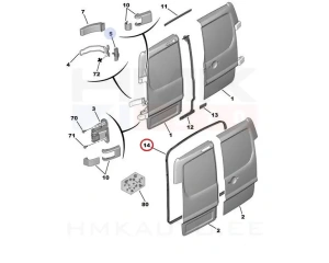 Rear door entry seal OEM Jumpy/Expert/Scudo 2007-