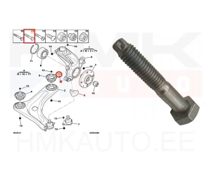 Ball joint fixing bolt M10x1,5-L54 OEM Citroen/Peugeot
