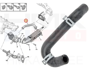 Jäähdyttimen letku EGR jäähdyttimelle OEM Jumper/Boxer 2,2HDi 2011- Euro5