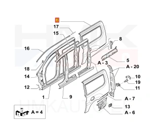 Tagatiib vasak L2 Jumpy/Expert/Scudo 2007-