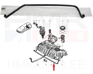 Bande de retenue, réservoir de carburant OEM Renault Laguna I (longue)