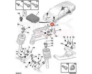 Датчик высоты на задний мост правый OEM Peugeot 607