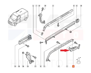 Liugukse stopper alumine parem OEM Renault Trafic II,III / Opel Vivaro A,B