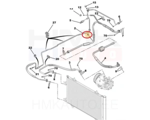 Konditsioneeri toru OEM Citroen C5 08-