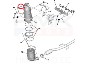 Трубка датчика давления выхлопных газов OEM Citroen/Peugeot