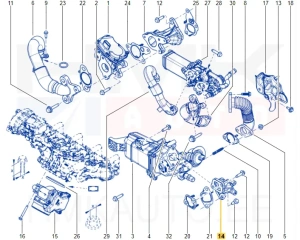EGR jäähdyttimen putki OEM Renault Master 2,3DCI 2010-