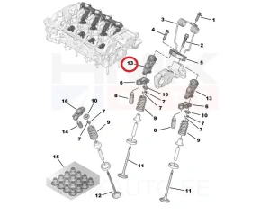 Intermediate lever (rocker)  Citroen/Peugeot 1,6VTI EP6