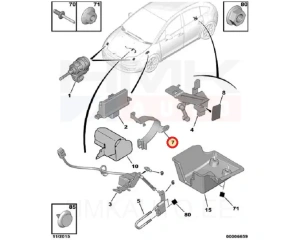 Tulede/nivoo kõrguseanduri hoova kinnitus, tagasillale OEM Citroen C4
