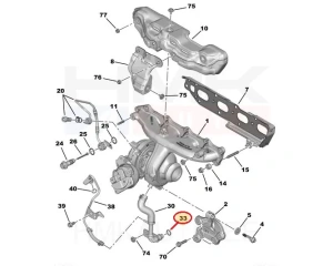 Joint retour d'huile de turbo OEM Citroen/Peugeot