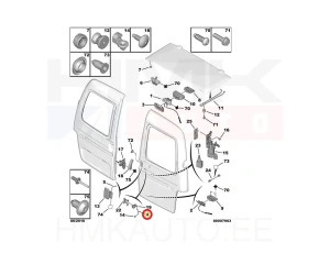 Door lock rod rear door OEM Partner/Berlingo