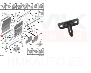 Liukuoven ohjaustappi alempi OEM Jumpy/Expert/Scudo 2007-