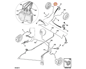 Piduritoru tagumine parem OEM Peugeot 1007/Citroen C2/C3